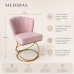 Kit 2 Poltrona Moderno Luxo Base A&ccedil;o Dourado Cor Ros&ecirc;
