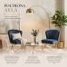 Kit 2 Poltrona Moderno Luxo Base A&ccedil;o Dourado Cor Azul Marinho