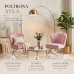 Kit 2 Poltrona Moderno Luxo Base A&ccedil;o Champanhe Cor Ros&ecirc;