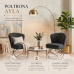 Kit 2 Poltrona Moderno Luxo Base A&ccedil;o Preto Cor Preto