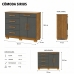C&ocirc;moda Sapateira 5 Gavetas 2 Portas Multiuso M&oacute;vel Quarto Nature Alaska