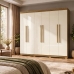 Guarda Roupa Casal Roupeiro 6 Portas 2 Gav Quarto Nature Champanhe