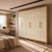Guarda Roupa Casal Grande 6 Portas 6 Gavetas Roupeiro Moderno Nature Champanhe