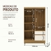 Guarda Roupa Solteiro 4 Portas 2 Gavetas Roupeiro Quarto Natura Brisa Champanhe
