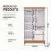 Guarda Roupa Solteiro 4 Portas 2 Gav Espelho Roupeiro Quarto Branco Camarim