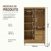 Guarda Roupa Solteiro 4 Portas 2 Gav Espelho Roupeiro Quarto Nature