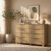 C&ocirc;moda 8 Gavetas Quarto Organizadora Multiuso Design Moderno Nature