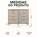 C&ocirc;moda 8 Gavetas Quarto Organizadora Multiuso Design Moderno Nature Fendi