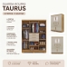 Guarda Roupa Compacto 6 Portas 3 Gavetas Espelho Roupeiro Nature Fendi