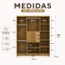 Guarda Roupa Compacto 6 Portas 3 Gavetas Espelho Roupeiro Nature Fendi