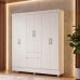 Guarda Roupa Casal 6 Portas 2 Gavetas Roupeiro Quarto Branco
