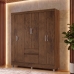 Guarda Roupa Casal 6 Portas 2 Gavetas Roupeiro Quarto Imbuia