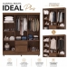 Guarda Roupa Casal 6 Portas 2 Gavetas Roupeiro Quarto Imbuia