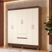 Guarda Roupa Casal 6 Portas 2 Gavetas Roupeiro Quarto Imbuia Champanhe
