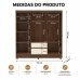 Guarda Roupa Casal 6 Portas 2 Gavetas Roupeiro Quarto Imbuia Champanhe
