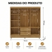 Guarda Roupa Casal 6 Portas 2 Gavetas Roupeiro Quarto Nature