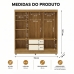 Guarda Roupa Casal 6 Portas 2 Gavetas Roupeiro Quarto Nature Brisa Champanhe