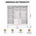 Guarda Roupa Casal 6 Portas 2 Gav Espelho Roupeiro Quarto Branco