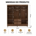 Guarda Roupa Casal 6 Portas 2 Gav Espelho Roupeiro Quarto Imbuia