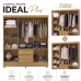 Guarda Roupa Casal 6 Portas 2 Gav Espelho Roupeiro Quarto Nature Brisa Champanhe
