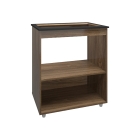 Balc&atilde;o para Cooktop 5 Bocas L&iacute;via com Nichos para Forno e Micro-ondas Savana Mob&iacute;lia Decor