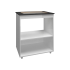 Balcão para Cooktop 4 Bocas Lívia com Nichos para Forno e Micro-ondas Branco Mobília Decor