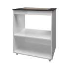 Balcão para Cooktop 4 Bocas Lívia com Nichos para Forno e Micro-ondas Branco Mobília Decor