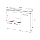 Balcão para Cooktop 4 Bocas Malu com Nicho para Micro-ondas Savana e Off White Mobília Decor