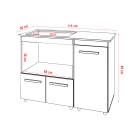 Balcão para Cooktop 5 Bocas Malu com Nicho para Micro-ondas Savana e Preto Mobília Decor