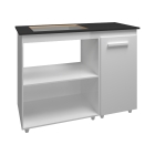 Balc&atilde;o para Cooktop 4 Bocas Susy com Nicho para Micro-ondas Branco Mob&iacute;lia Decor