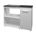 Balc&atilde;o para Cooktop 4 Bocas Susy com Nicho para Micro-ondas Branco Mob&iacute;lia Decor