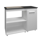 Balc&atilde;o para Cooktop 5 Bocas Susy com Nicho para Micro-ondas Branco Mob&iacute;lia Decor