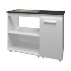 Balc&atilde;o para Cooktop 5 Bocas Susy com Nicho para Micro-ondas Branco Mob&iacute;lia Decor