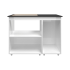 Balc&atilde;o para Cooktop 5 Bocas Susy com Nicho para Micro-ondas Branco Mob&iacute;lia Decor