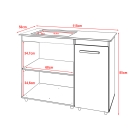 Balc&atilde;o para Cooktop 5 Bocas Susy com Nicho para Micro-ondas Savana e Preto Mob&iacute;lia Decor